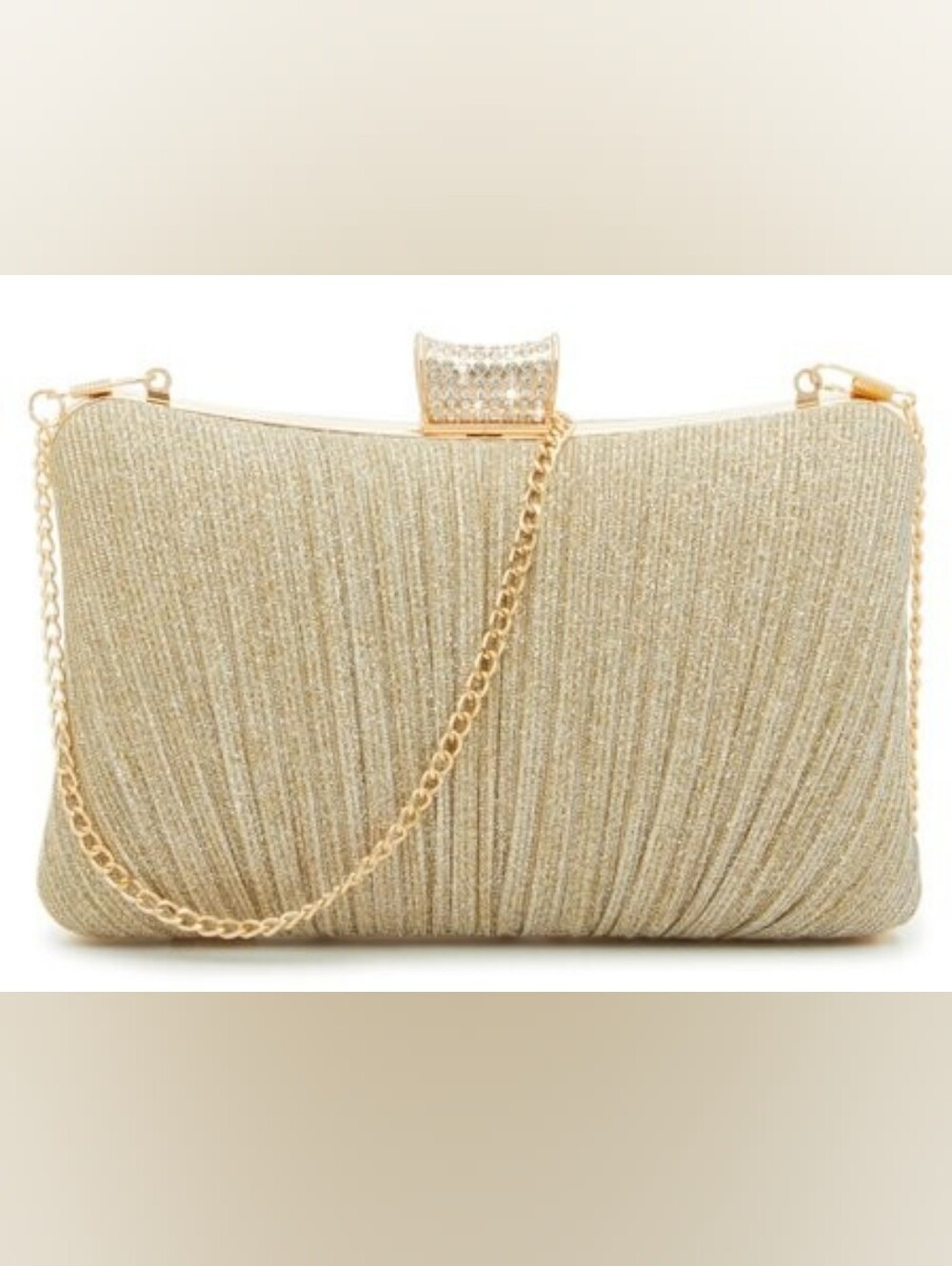 Kelly & Katie Glitter Pleat Clutch